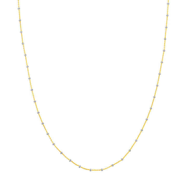 1.80mm Two-Tone Saturn Bead Chain with Spring Ring