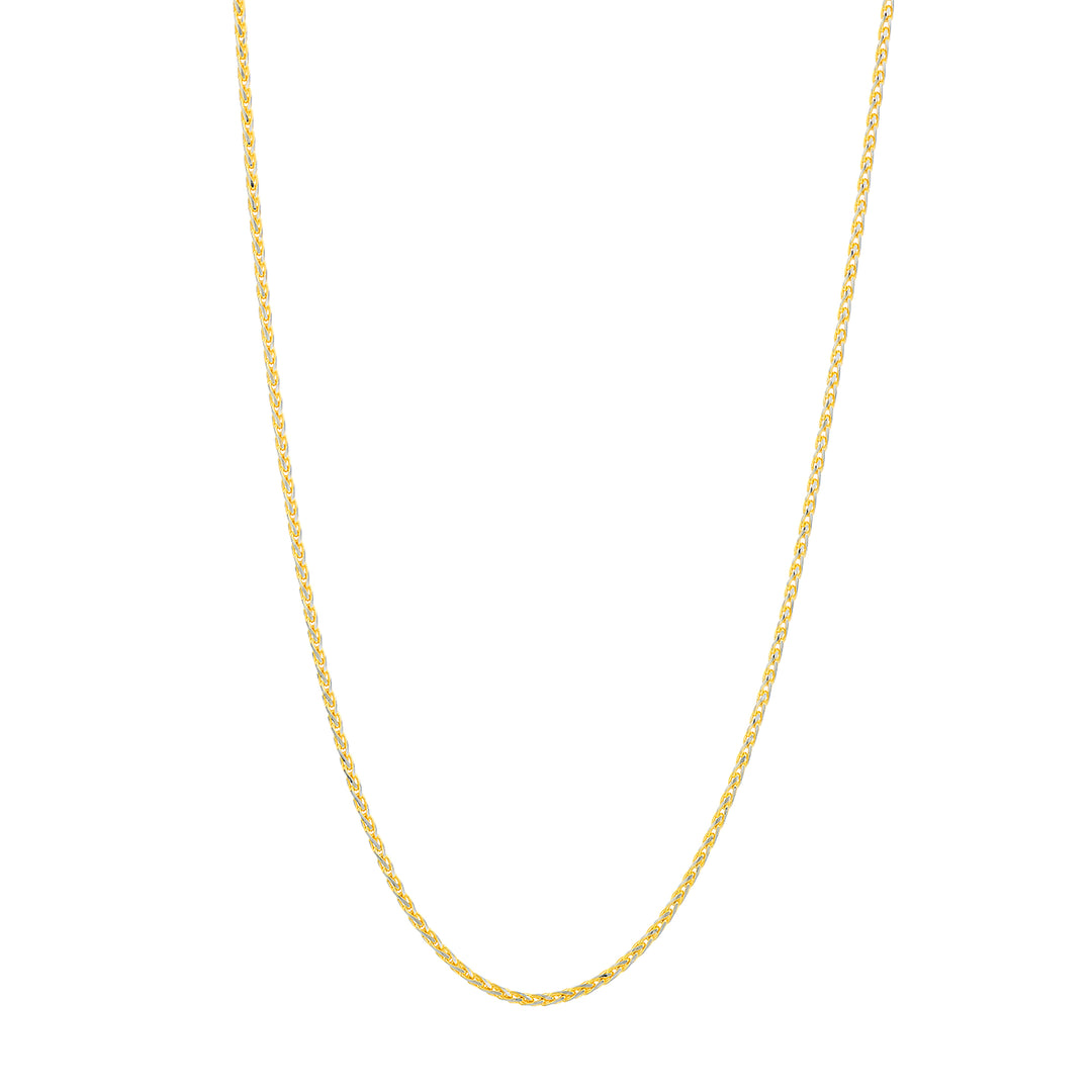 1.05mm Two-Tone Pave Wheat Chain with Lobster Lock