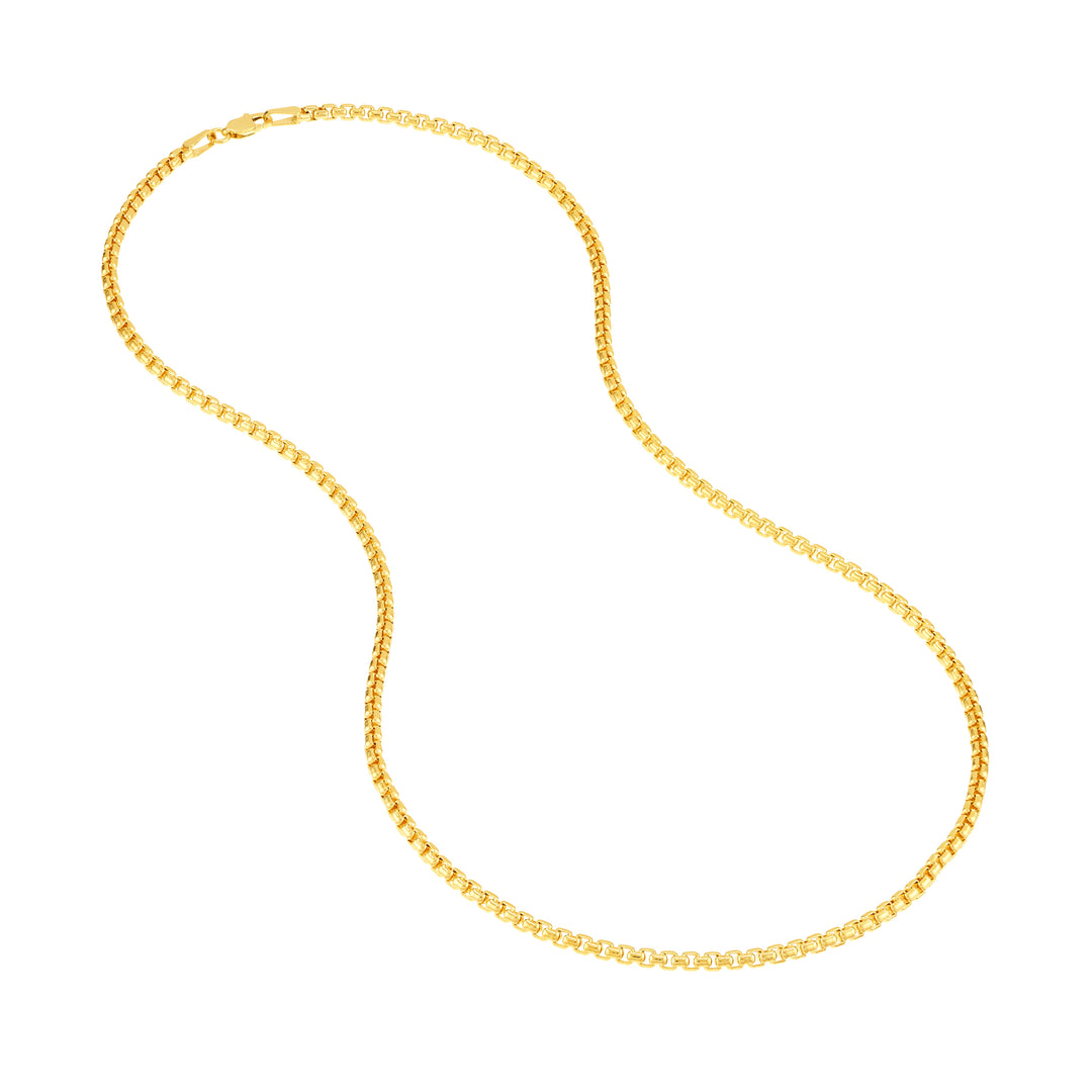 2.7mm Solid Round Box Chain with Lobster Lock