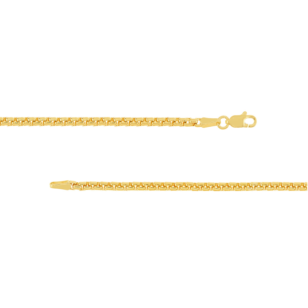 2.7mm Solid Round Box Chain with Lobster Lock