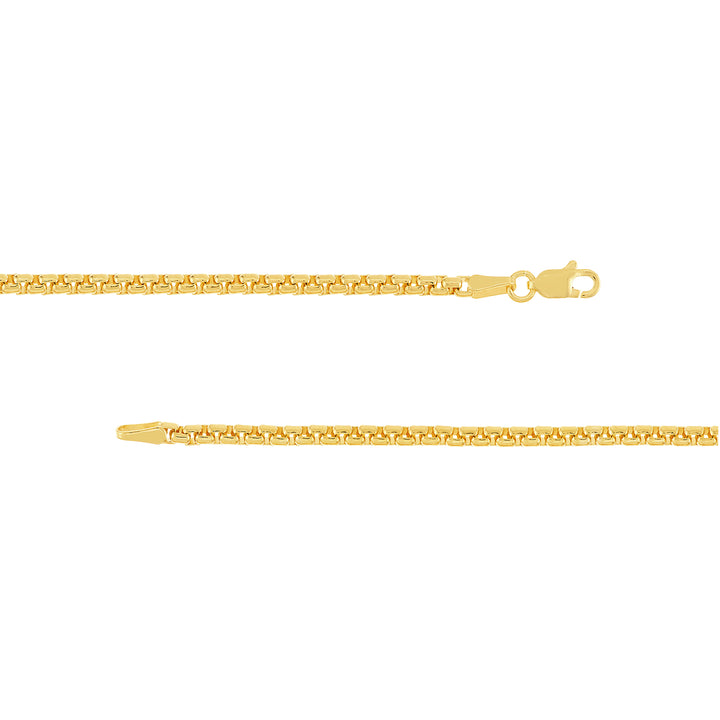 2.7mm Solid Round Box Chain with Lobster Lock