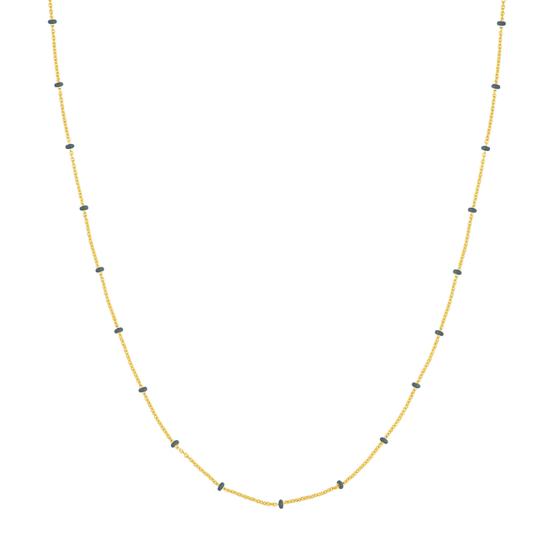 Grey Enamel Bead Saturn Chain