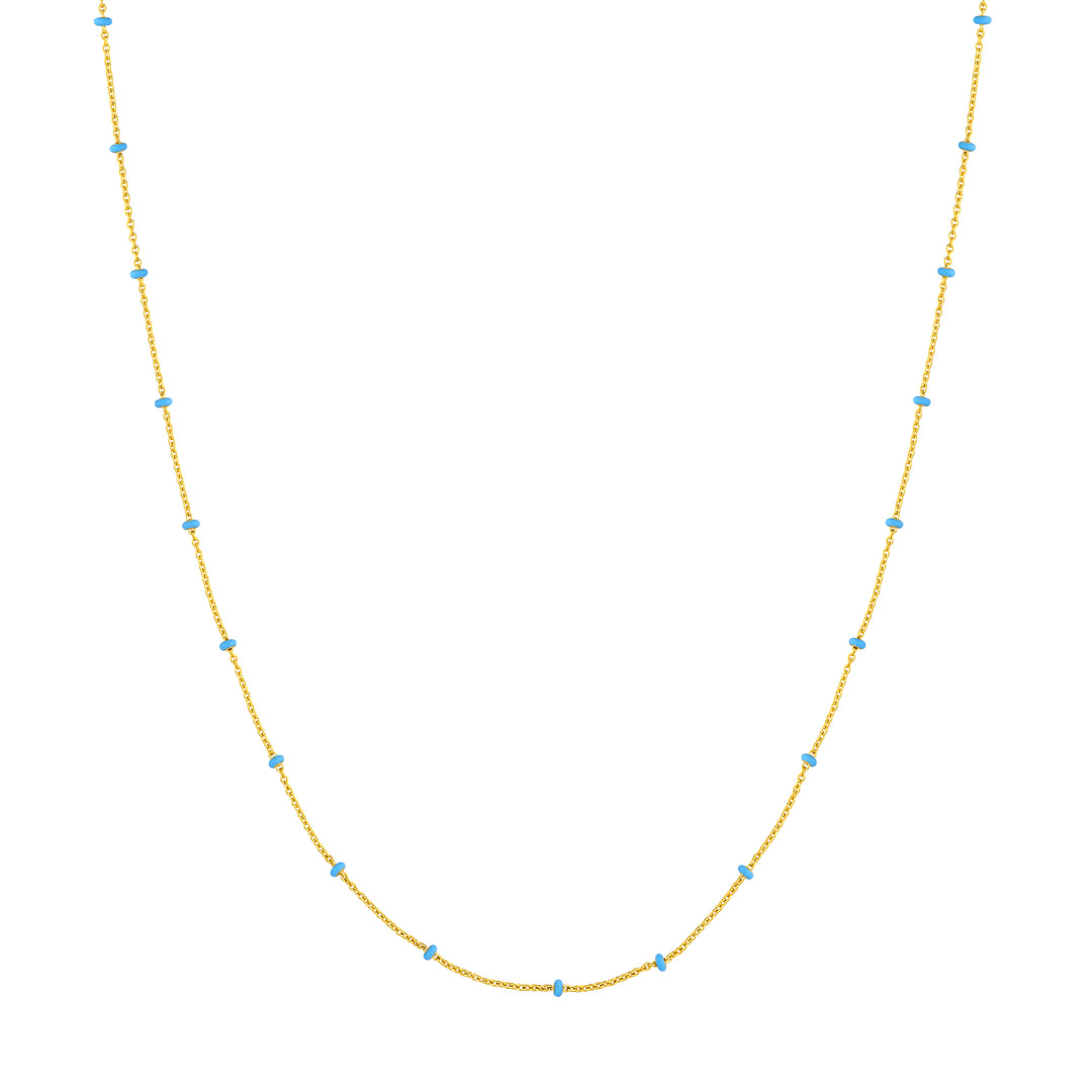 Baby Blue Enamel Bead Saturn Chain