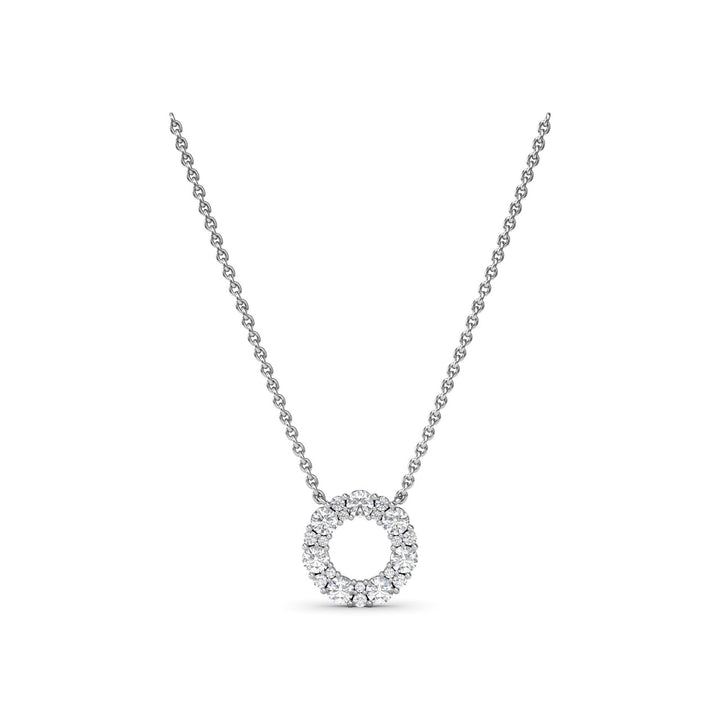 Shared Prong Diamond Circle Necklace