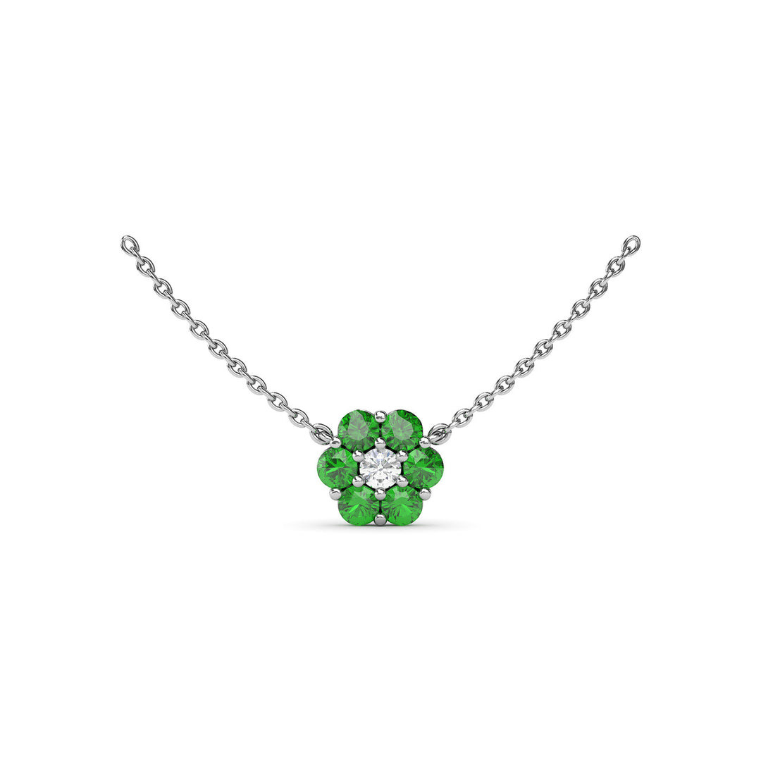 Magnolia Emerald and Diamond Necklace