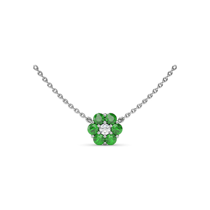 Magnolia Emerald and Diamond Necklace