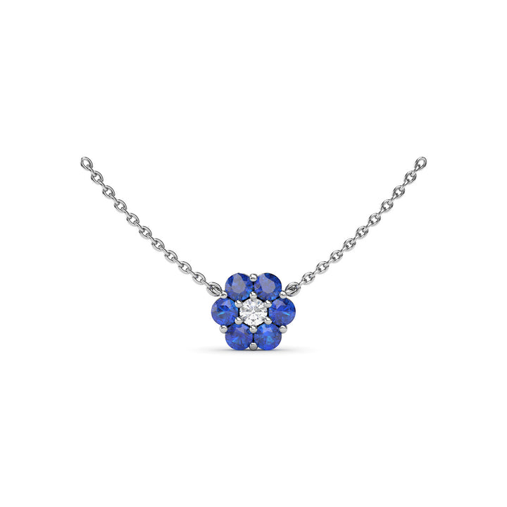 Magnolia Sapphire and Diamond Necklace