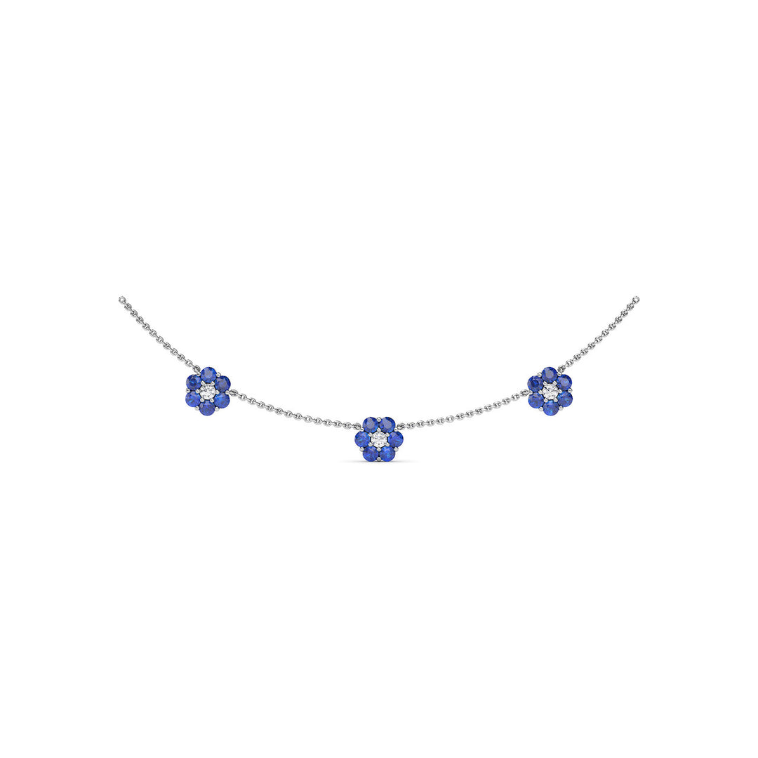 Magnolia Sapphire and Diamond Necklace