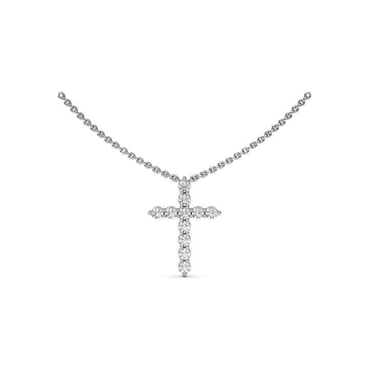 Diamond Prong Cross Necklace