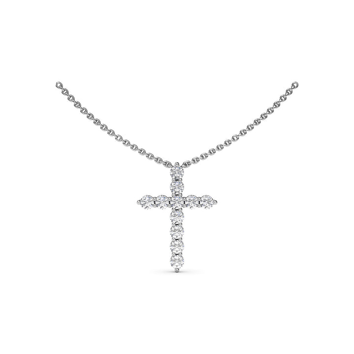 Diamond Prong Cross Necklace