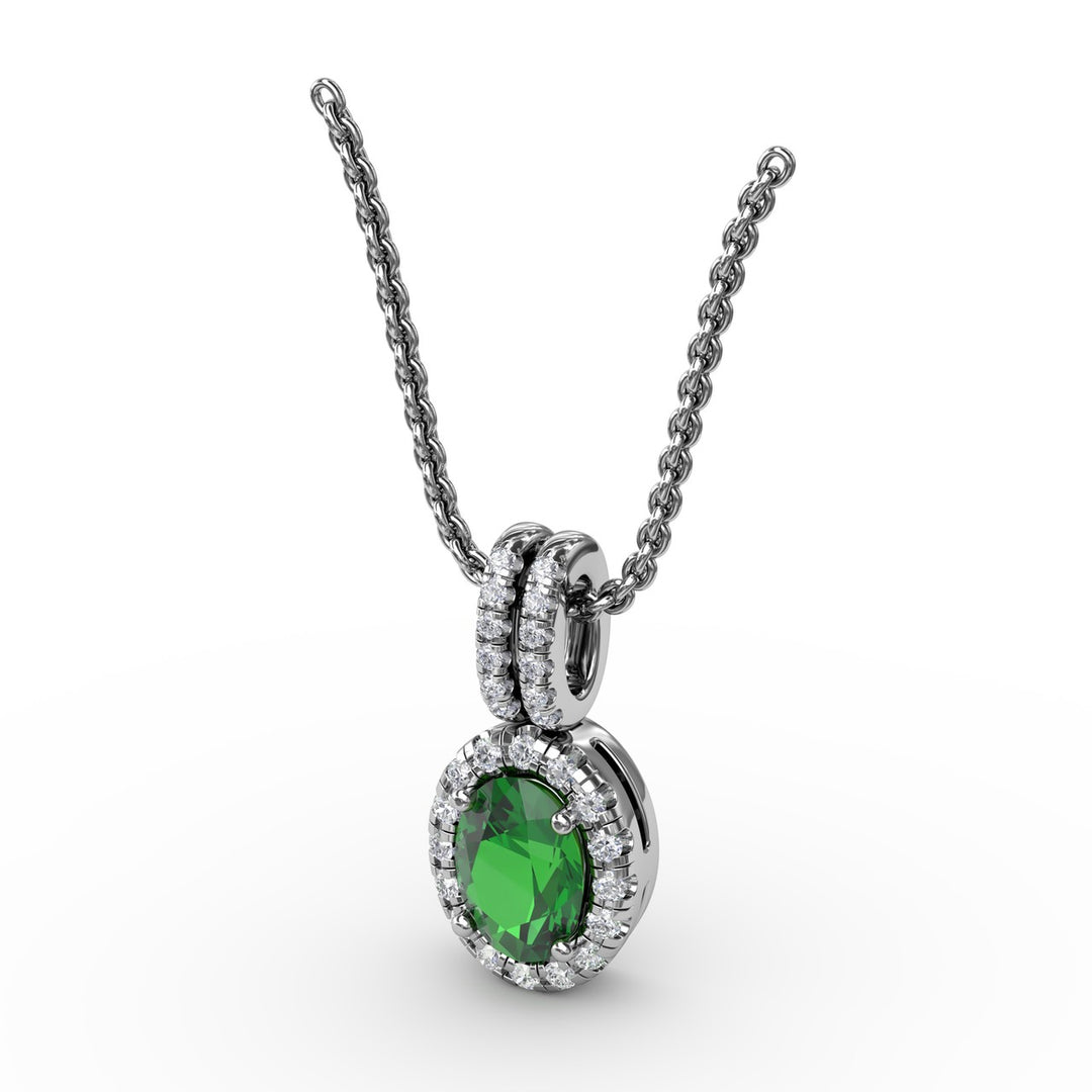 Sophisticated Emerald and Diamond Pendant