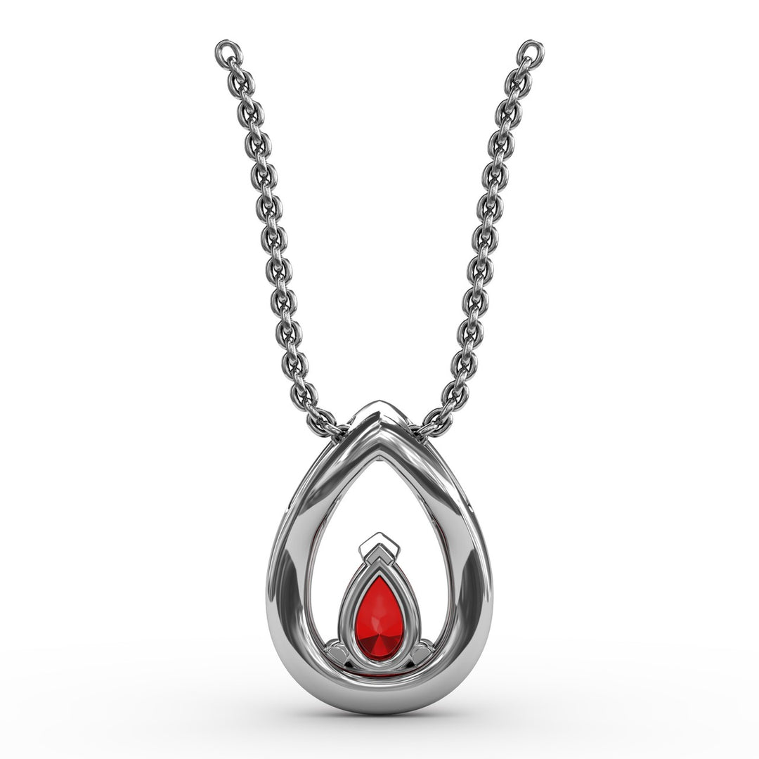 Tears of Love Ruby and Diamond Pendant