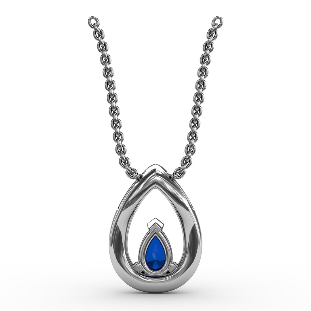 Tears of Love Sapphire and Diamond Pendant