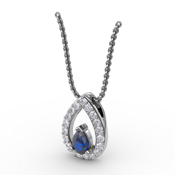 Tears of Love Sapphire and Diamond Pendant