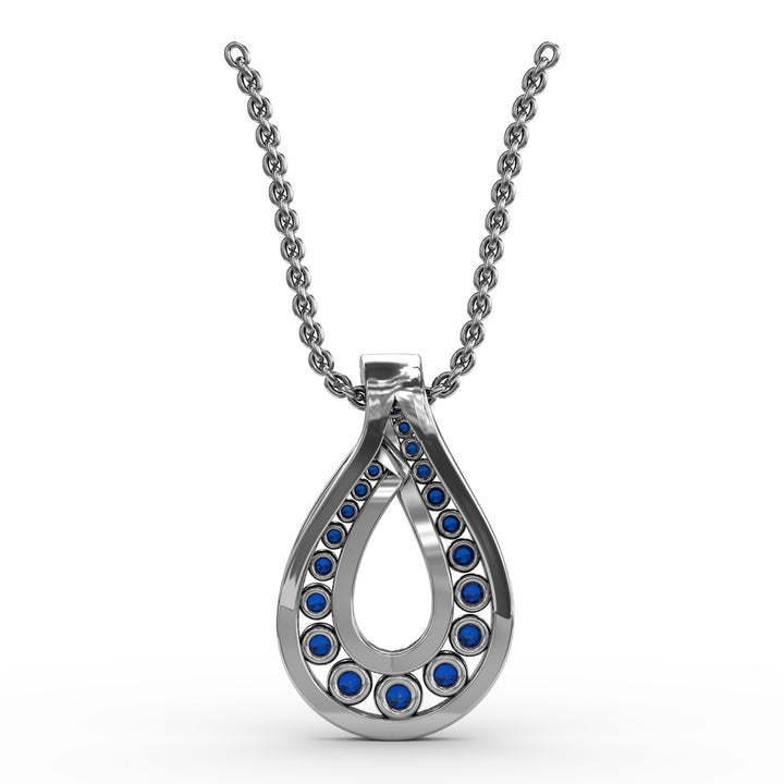 Infinity Loop Sapphire Pendant