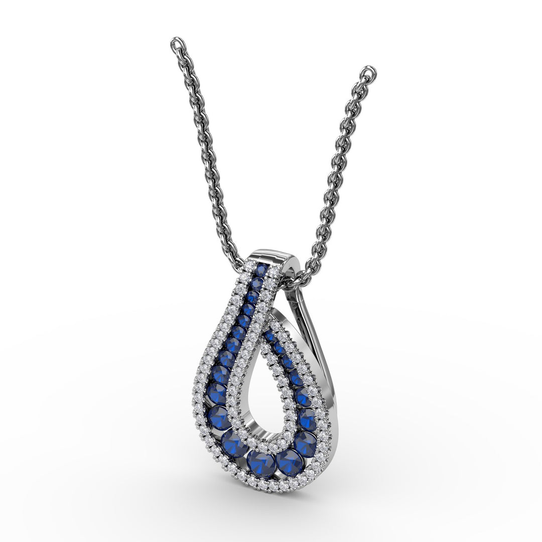 Infinity Loop Sapphire Pendant