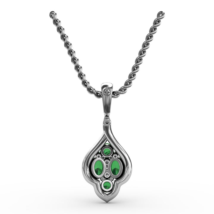 Precious Emerald and Diamond Pendant