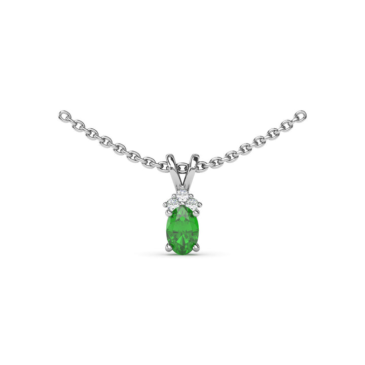 Oval Emerald and Diamond Pendant