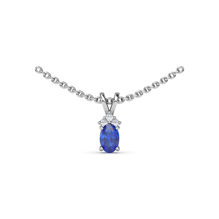 Oval Sapphire and Diamond Pendant