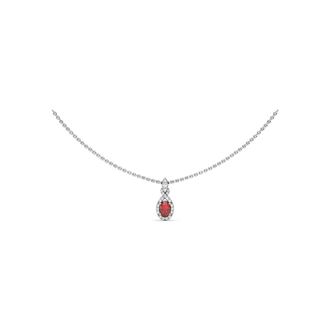 Love Knot Ruby and Diamond Pendant