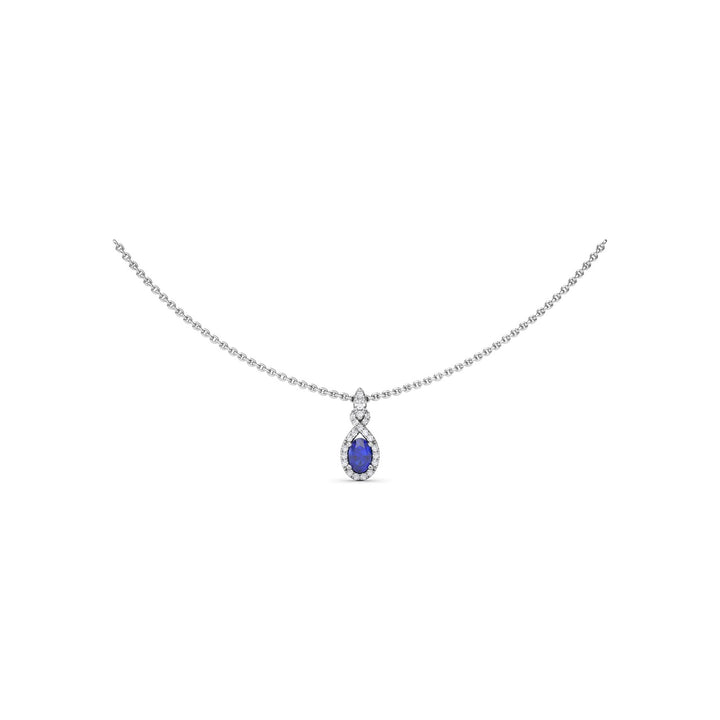 Love Knot Sapphire and Diamond Pendant