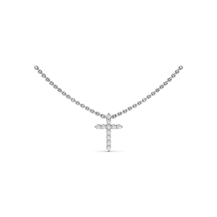 Diamond Prong Cross Necklace