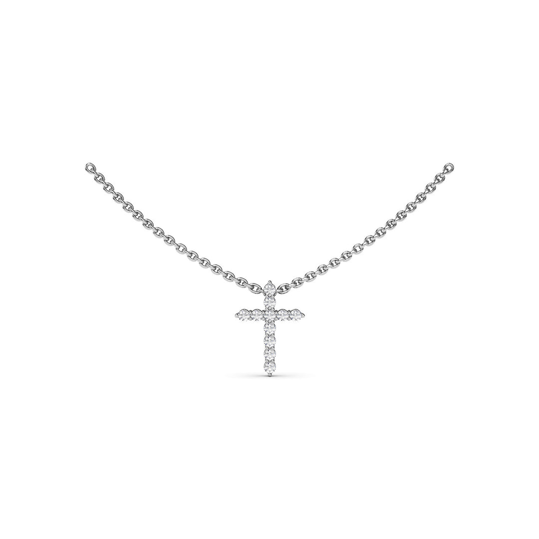 Diamond Prong Cross Necklace