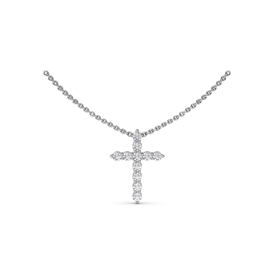 Diamond Prong Cross Necklace