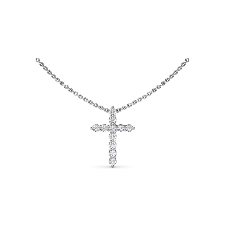 Diamond Prong Cross Necklace