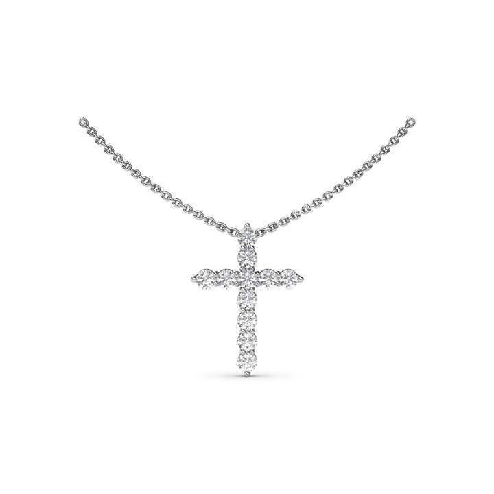 Diamond Prong Cross Necklace