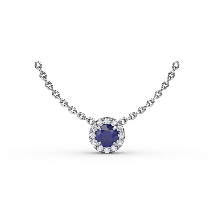 Classic Sapphire and Diamond Pendant Necklace