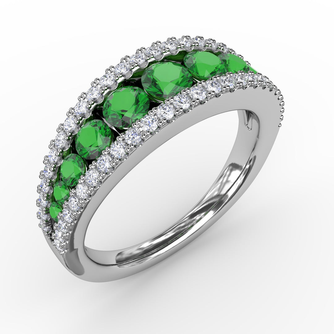 Walk This Way Emerald and Diamond Ring