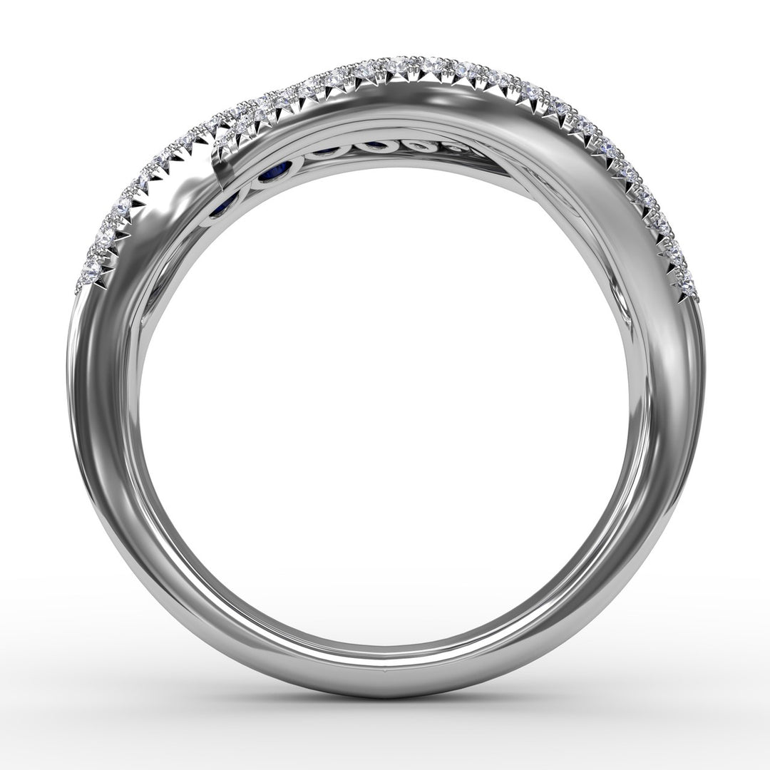 Intertwining Love Sapphire and Diamond Ring