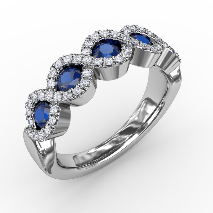 Hold Me Close Sapphire and Diamond Twist Ring