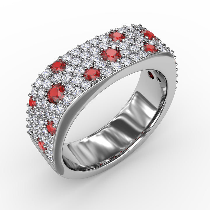 Under the Stars Ruby-Speckled Diamond Ring