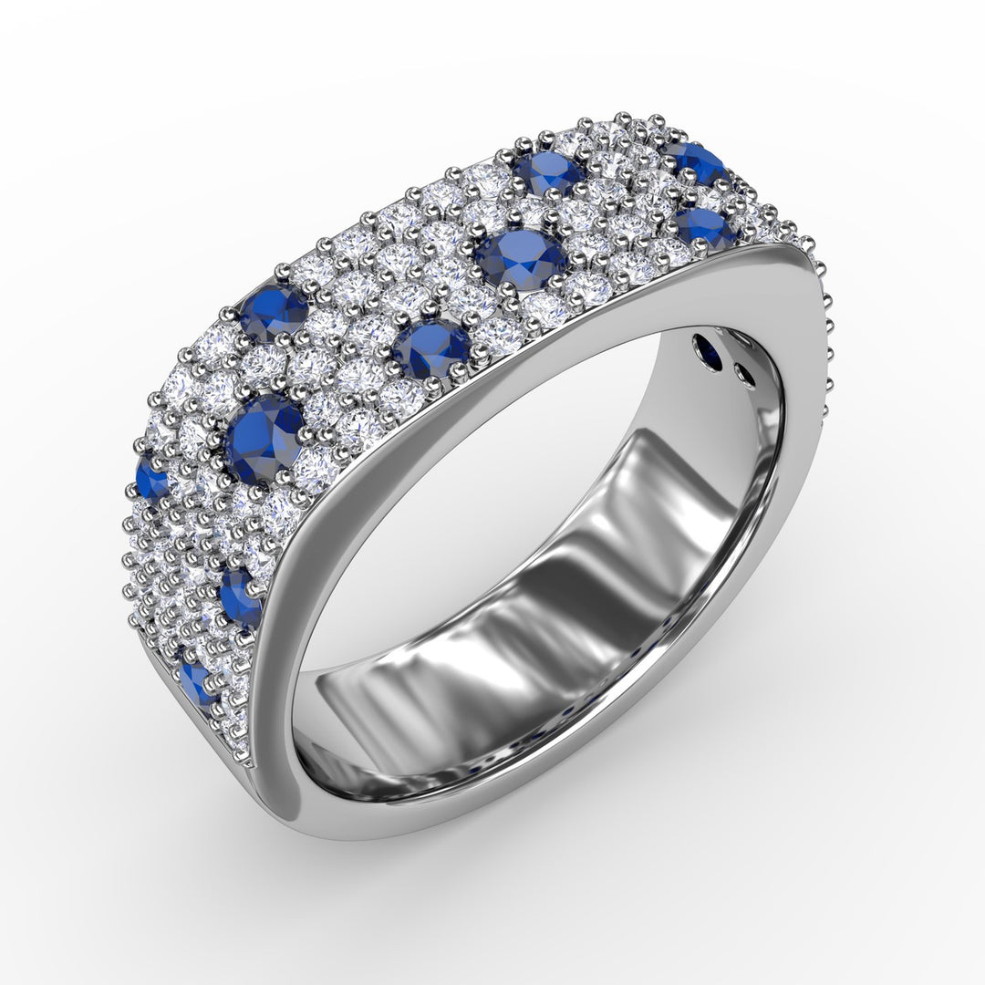 Under the Stars Sapphire-Speckled Diamond Ring