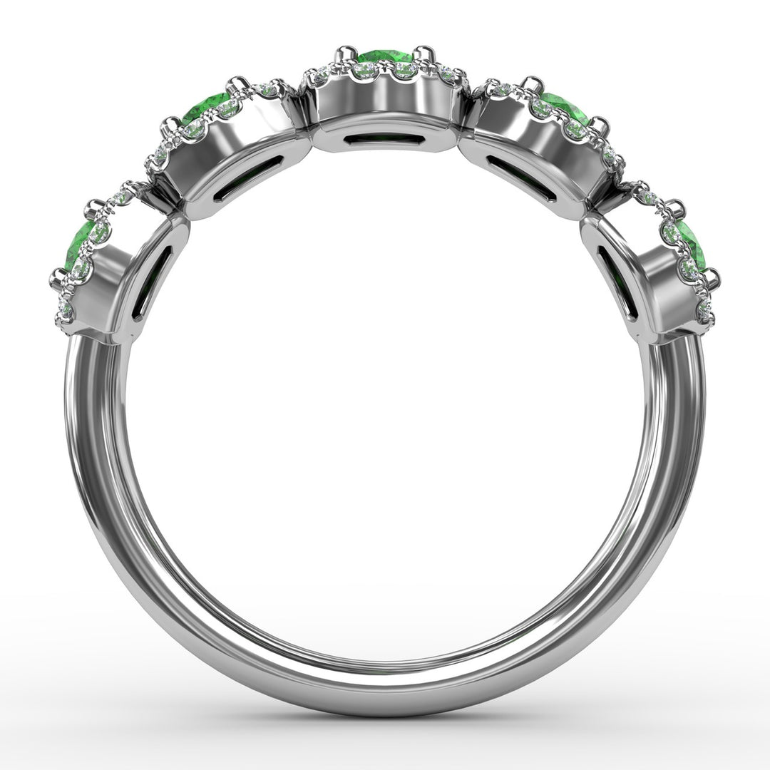 Blossoming Love Emerald and Diamond Ring