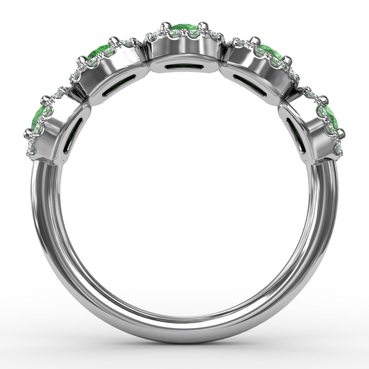 Blossoming Love Emerald and Diamond Ring