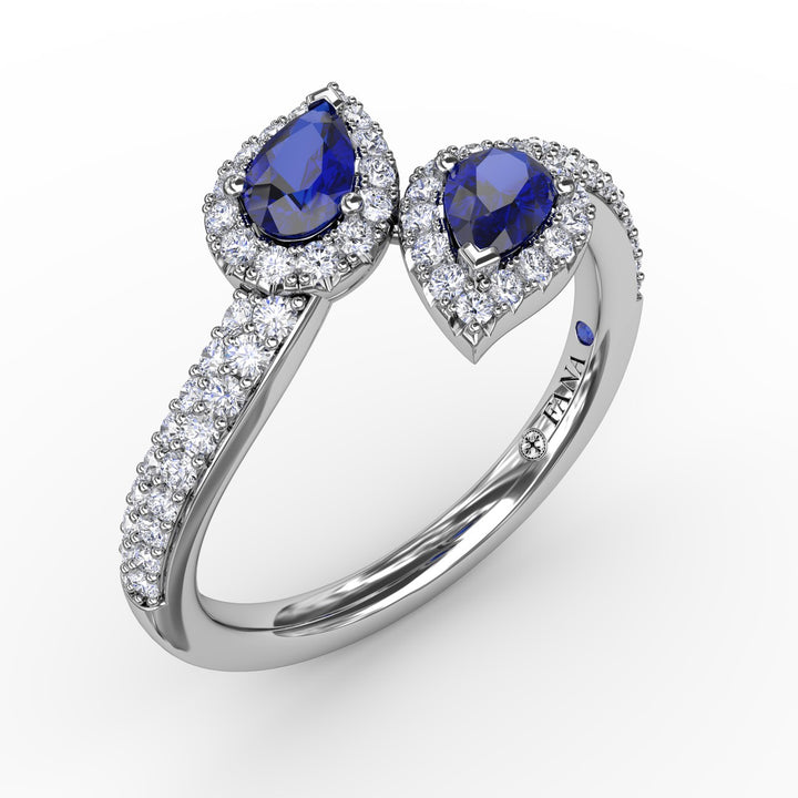 Double The Love Sapphire and Diamond Ring