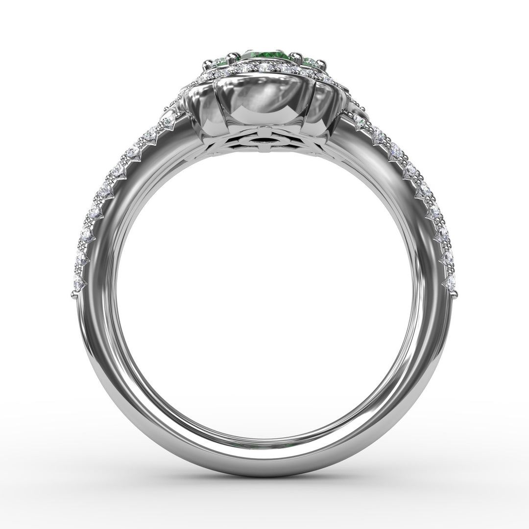 Make A Statement Emerald and Diamond Ring