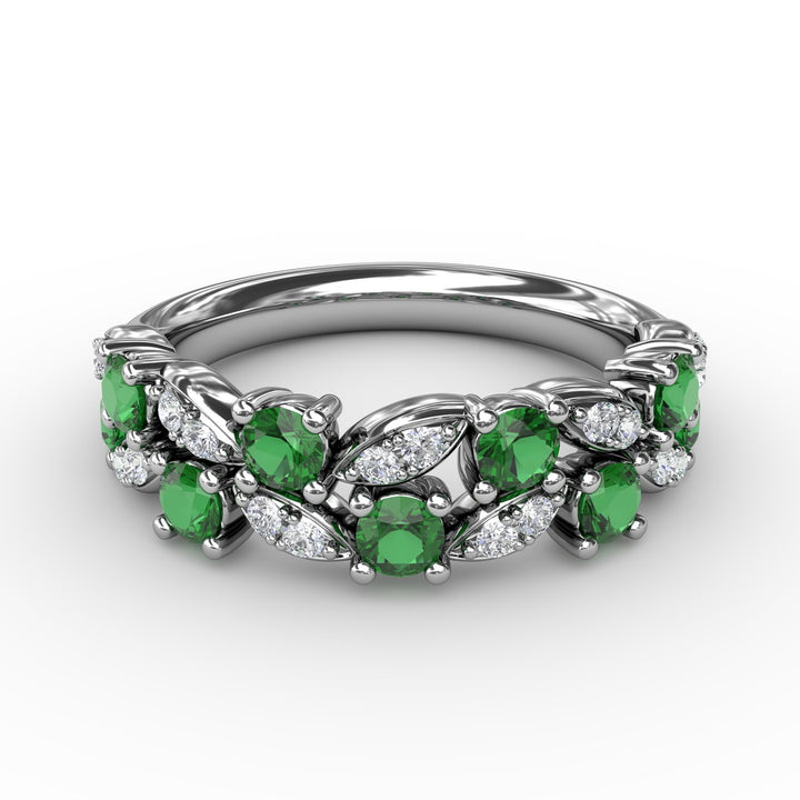 Marquise Emerald and Diamond Ring