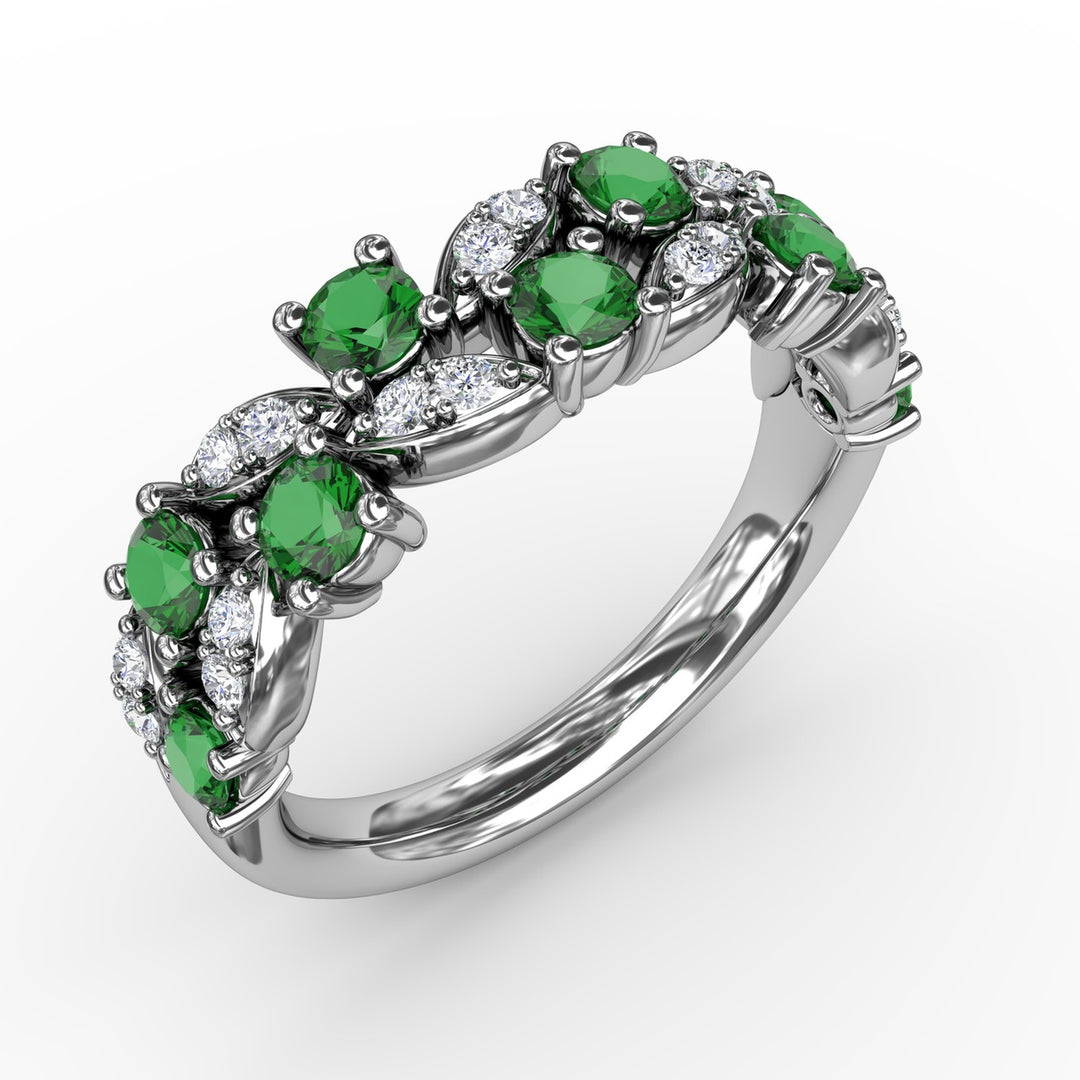 Marquise Emerald and Diamond Ring