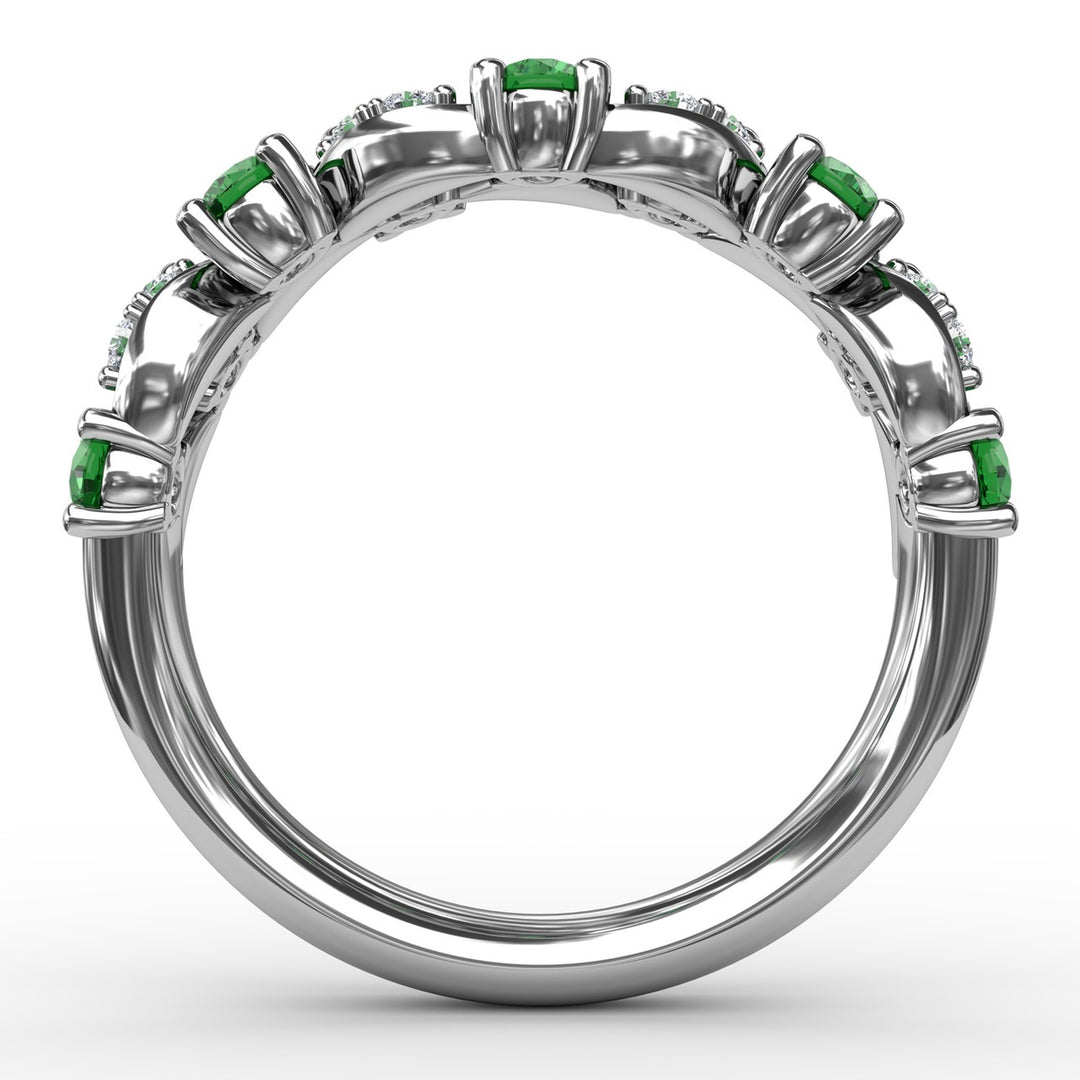 Marquise Emerald and Diamond Ring