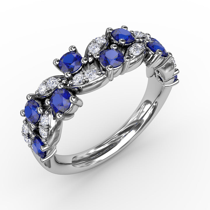 Marquise Sapphire and Diamond Ring