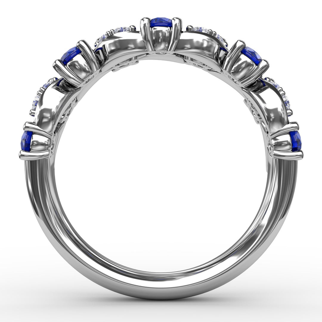 Marquise Sapphire and Diamond Ring