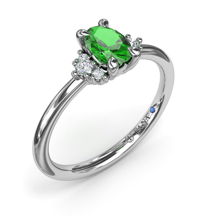 Emerald and Diamond Cluster Ring