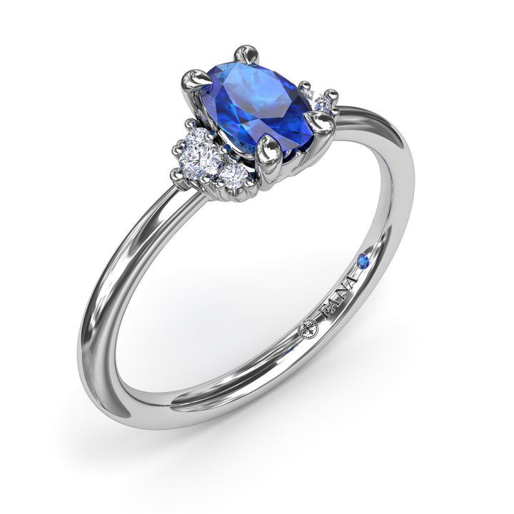 Sapphire and Diamond Cluster Ring