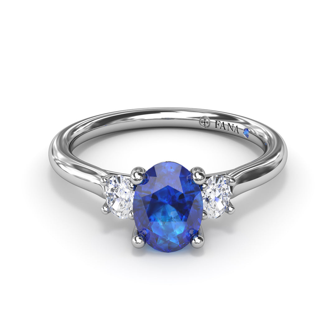 Three Stone Sapphire and Diamond Ring