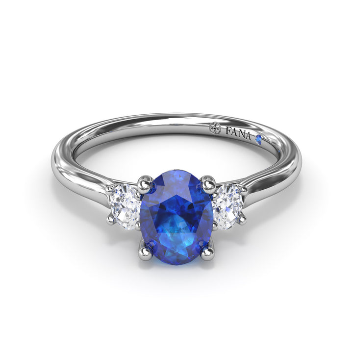 Three Stone Sapphire and Diamond Ring