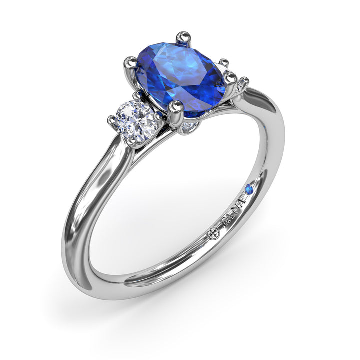 Three Stone Sapphire and Diamond Ring